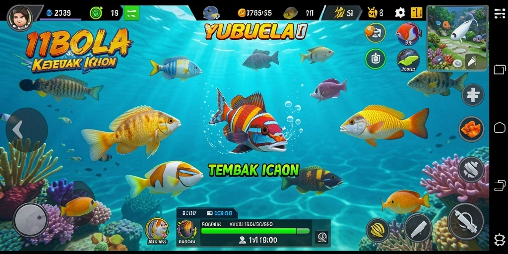 Screenshot gameplay 11BOLA menampilkan aksi tembak ikan yang seru.