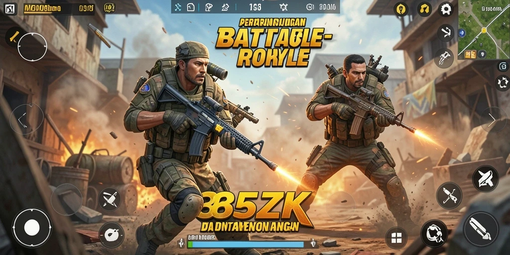 Screenshot utama menampilkan aksi pertempuran intens dalam 365ZK.