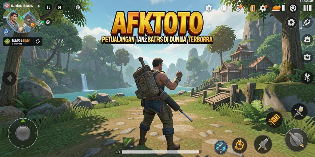 Screenshot gameplay AFKTOTO yang menampilkan eksplorasi dunia terbuka.