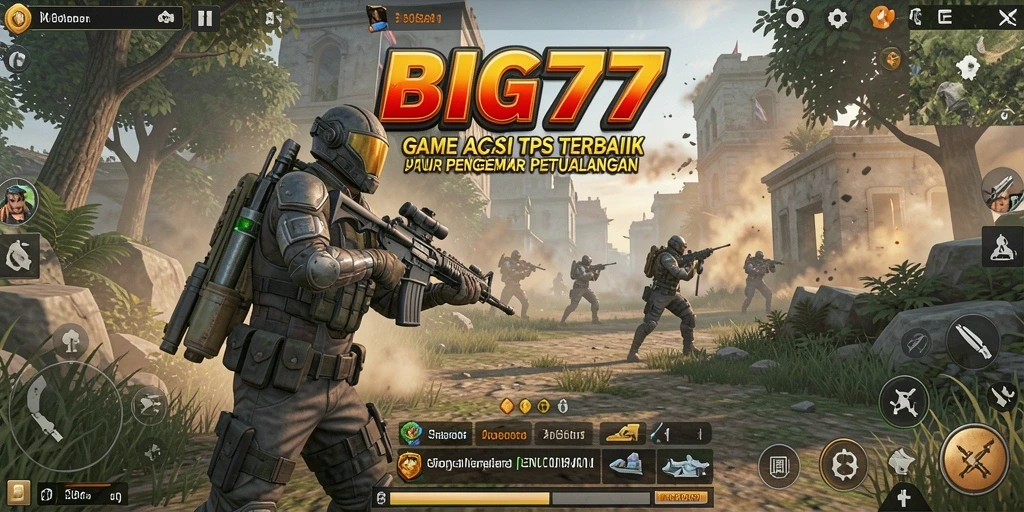 Screenshot menampilkan aksi seru dalam game TPS BIG77.