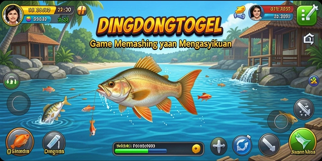 Tampilan gameplay DINGDONGTOGEL dengan berbagai jenis ikan yang menarik.