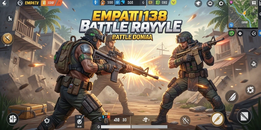 Screenshot dari gameplay <strong>EMPATI138</strong> menunjukkan pertempuran seru antar pemain.