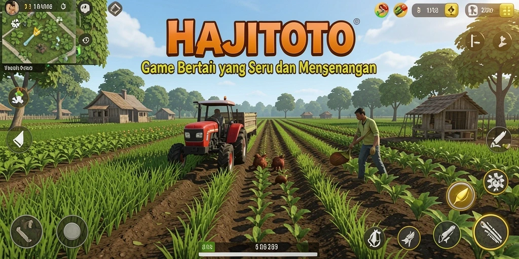 Tampilan menarik dari gameplay <strong>HAJITOTO</strong> yang menampilkan aktivitas pertanian.