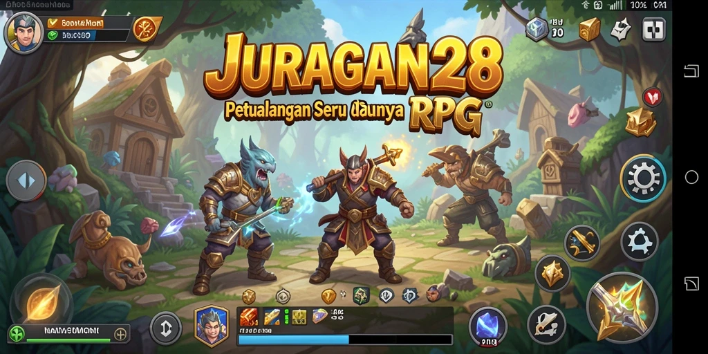 Tampilan aksi mendebarkan dari permainan RPG JURAGAN28.