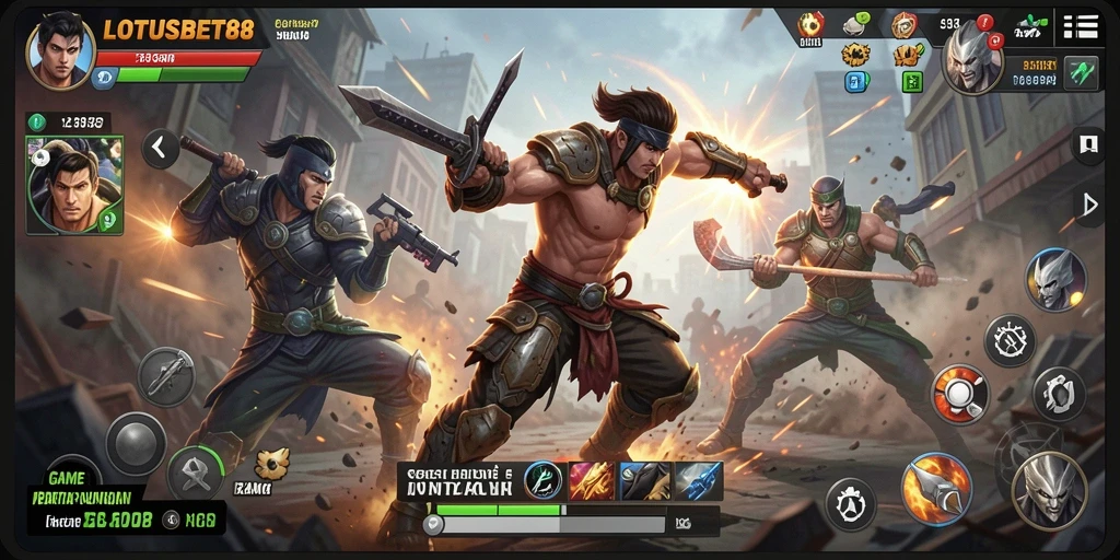 Tampilan aksi mendebarkan dari gameplay LOTUSBET88.