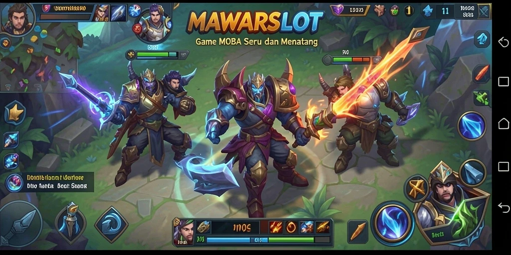 Tampilan gameplay MOBA yang seru di MAWARSLOT.
