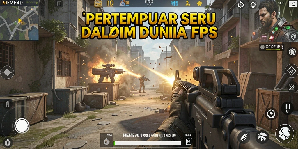 Tangkapan layar gameplay MEME4D yang menegangkan dalam pertempuran FPS.