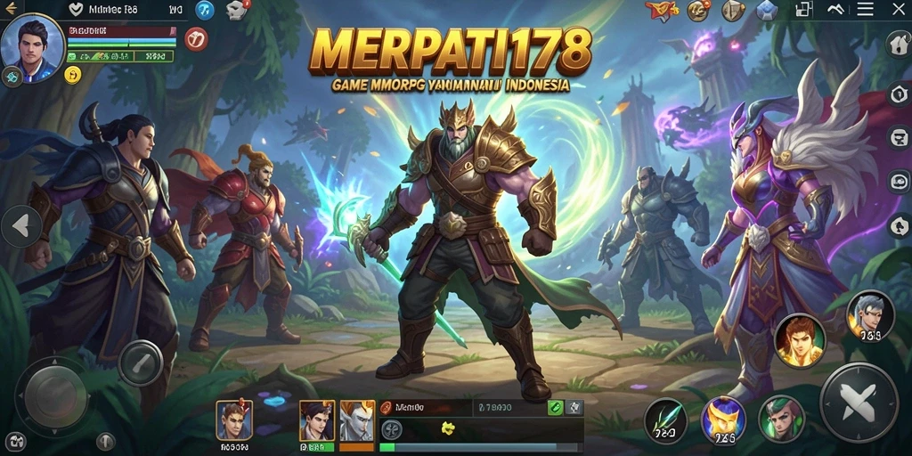 Tampilan Screenshot Gameplay <strong>MERPATI178</strong> yang menunjukkan pertarungan epik dan kolaborasi tim.