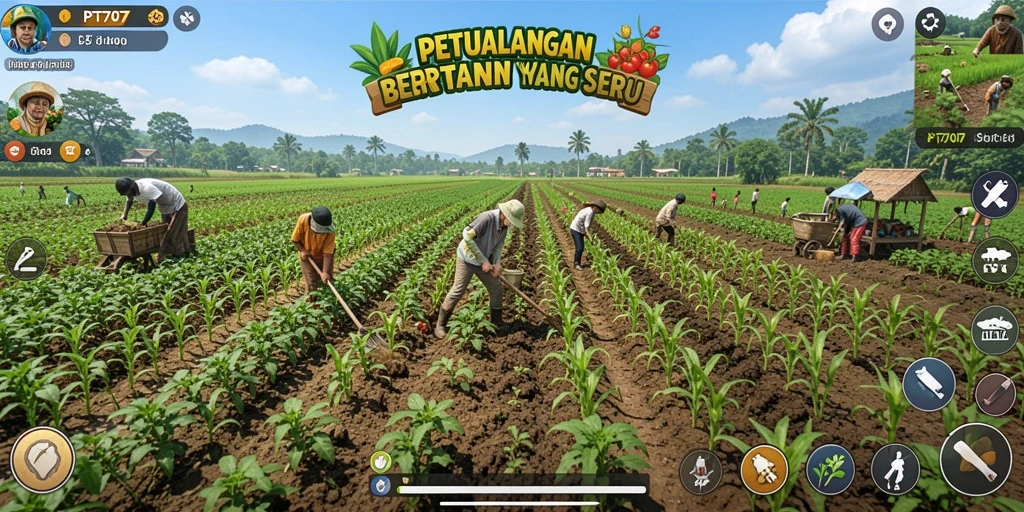 Tampilan screenshot utama PT707 dengan gameplay pertanian yang mengasyikkan.
