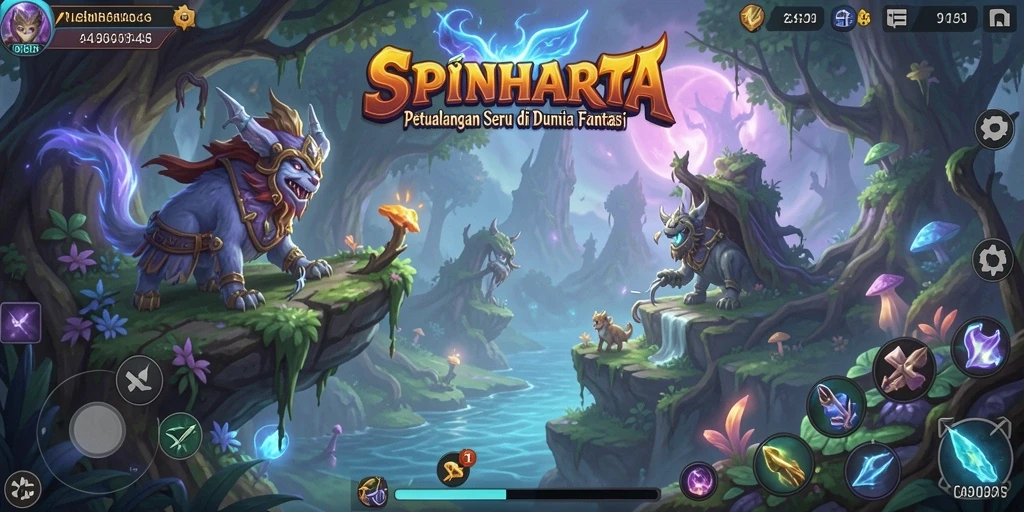 Tampilan gameplay ARPG yang menakjubkan di SPINHARTA.