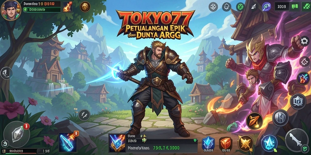 Screenshot menunjukkan pertarungan seru dengan efek visual yang menawan.