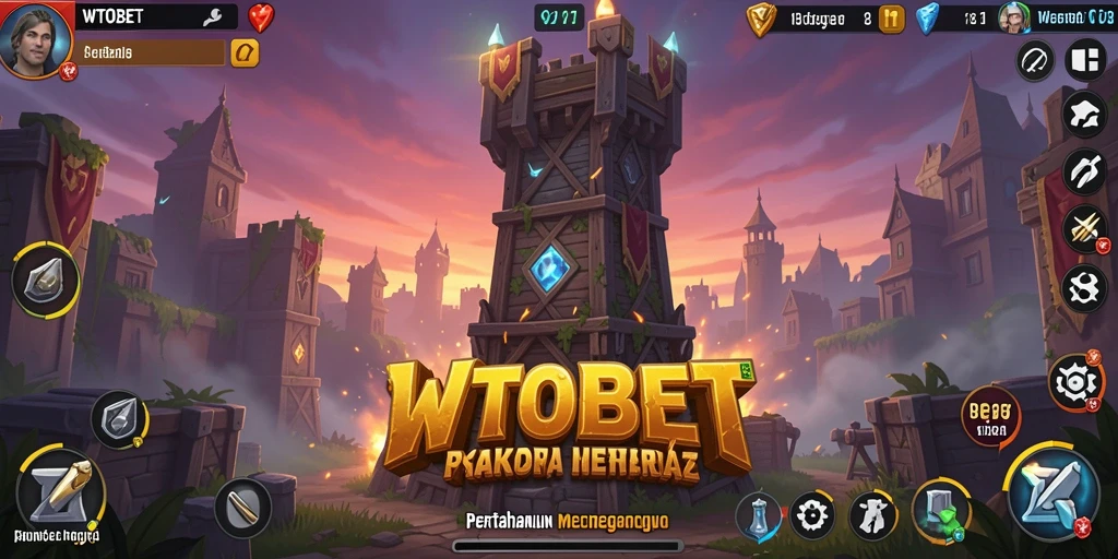 Tampilan mendebarkan dari gameplay Tower Defense di WTOBET.